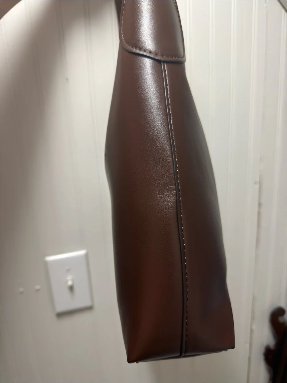Coach Dark Brown Leather Shoulder Hobo with Gold Logo